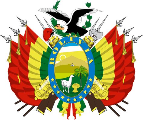 Escudo de Bolivia - Bolivia - Wikipedia, la enciclopedia libre Pantone 485, South America Flag, Bolivia Flag, Inca Empire, Landlocked Country, All Languages, Bullet Journal School, Bolivia, Wikimedia Commons