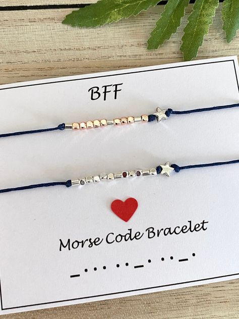 Excited to share this item from my #etsy shop: Dainty BFF Morse Code Adjustable Bracelet with Star, Secret Message Bracelet, Macramé Sliding Knot Jewellery, Bestie-Friendship Gift, UK Secret Message Bracelet, Gemstone Hoop Earrings, Message Bracelet, Boho Crystal, Morse Code Bracelet, Jewelry Knots, Secret Messages, Morse Code, Sliding Knot