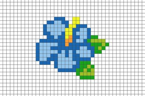 Cool Easy Pixel Art, Bead Templates Pixel Art, Pixel Art Hibiscus, Pixel Art Pattern Stitch, Hibiscus Flower Pixel Art, Picsel Art Easy Cute, 20 By 20 Pixel Art, Pixel Hibiscus, Pixel Art Ideas Cute Mini