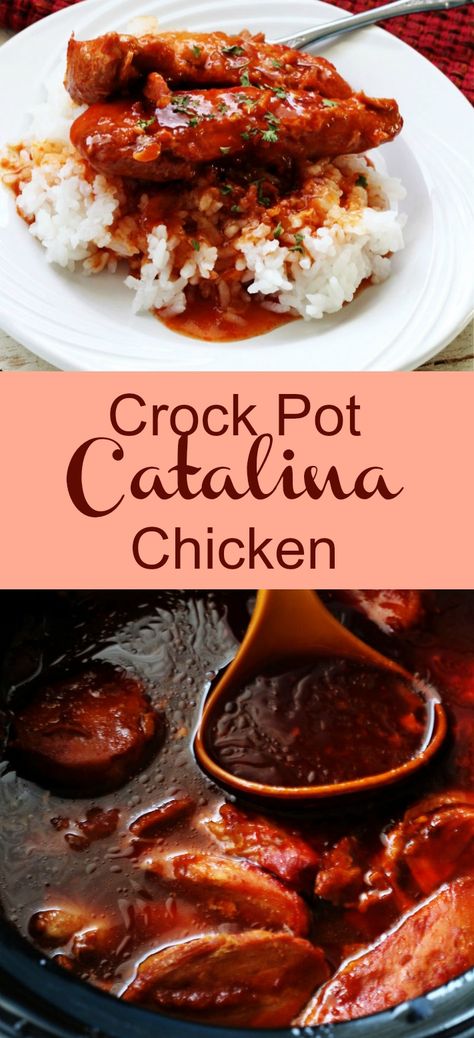 Catalina Chicken, Catalina Dressing, Crockpot Pork, Crockpot Dishes, Apricot Jam, Good Eat, Crock Pot Slow Cooker, Onion Soup Mix, Crockpot Recipes Slow Cooker