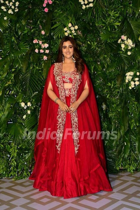 Red Indo Western Outfit, Indo Western Outfit, Indo Western Outfits For Women, Long Skirt Top Designs, Nupur Sanon, Long Skirt And Top, Indo Western Outfits, Simple Lehenga, Couple Wedding Dress