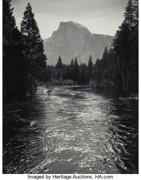 Ansel Adams Photos, Straight Photography, Valley River, Merced River, National Park California, Outdoors Tattoo, Black And White Landscape, Silver Print, Yosemite Valley