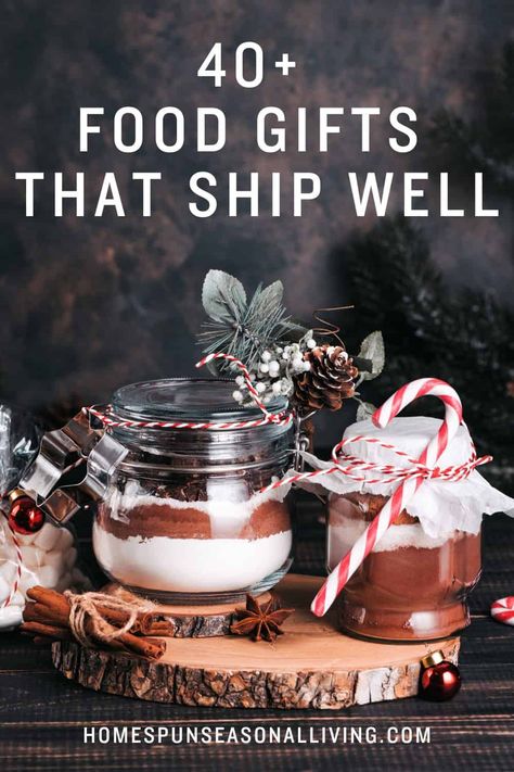 Savor the joy of giving with a delectable array of edible food gifts that are perfect for sending to loved ones near and far. Whether it's a birthday, a special occasion, or just a thoughtful gesture, these treats are not only delicious but also designed to withstand the journey through the mail. From gourmet cookies to preserves these gifts capture the essence of homemade goodness and love! Edible Gifts For Men, Homemade Consumable Gifts, Care Package Baked Goods, Homemade Holiday Food Gifts, Treats That Ship Well, Mail Christmas Gift Ideas, Savoury Christmas Gifts, Edible Gifts For Christmas, Christmas Treats To Mail