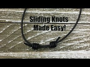 Sliding Knots Made Easy! Step by Step Tutorial - YouTube | Sliding knot bracelet, Jewelry knots, Sliding knot Leather Knots For Jewelry, Knots For Necklaces, Knotted Necklace Diy, Sliding Knot Tutorial, Knot Friendship Bracelet, Slip Knot Bracelets, Cord Bracelet Diy, Square Knot Bracelets, Sliding Knot Bracelet