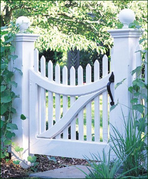 Scalloped Picket Fence Gate Picket Fence Gate, Picket Gate, Black Fence, Picket Fences, Cheap Fence, Front Fence, White Fence, Horizontal Fence, Wood Gate