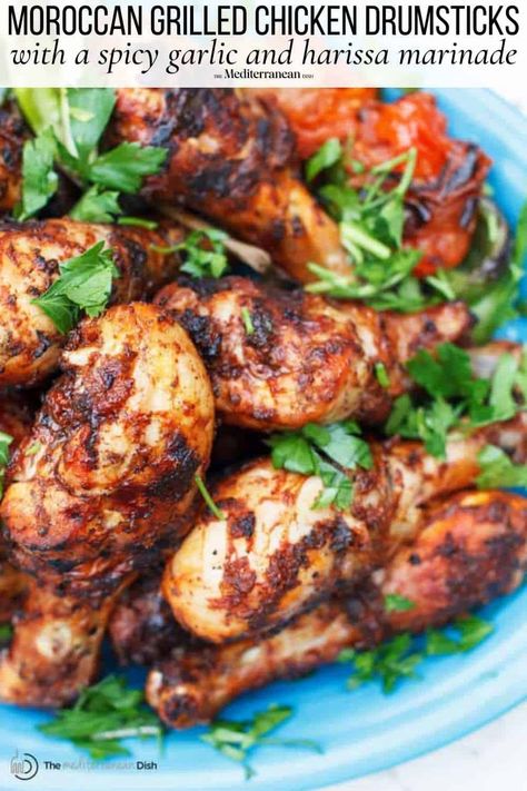 Spicy Chicken Marinades, Healthy Chicken Marinade, Grilled Chicken Drumsticks, Chicken Drumsticks Recipe, Grilled Chicken Legs, Drumsticks Recipe, Grilled Chicken Marinade, The Mediterranean Dish, Drumstick Recipes