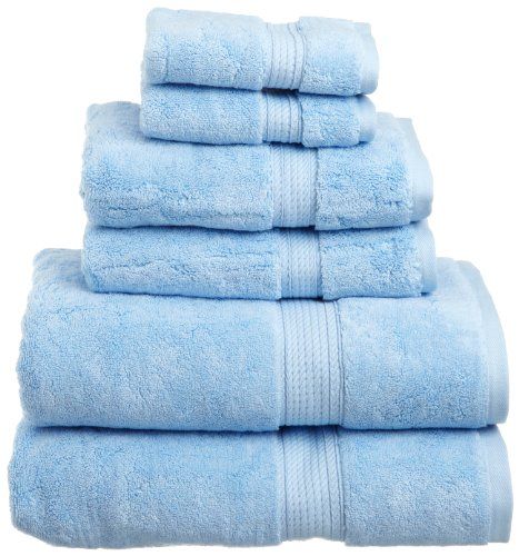 Man Bathroom, Light Blue Kitchens, Towel Display, Shades Of Light Blue, Soft Luxury, Bathroom Accessories Sets, Hotel Bathroom, Blue Towels, Blue Bathroom