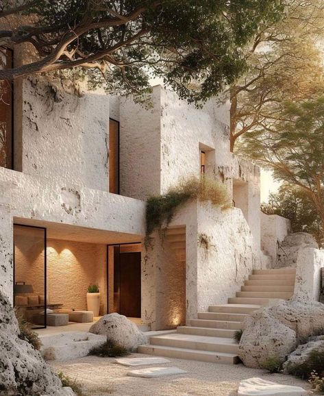 Stone Paint, Mediterranean Villa, House Design Exterior, Alicante Spain, Mediterranean Home, Spanish House, Mediterranean Homes, Stone Houses, Dream House Exterior