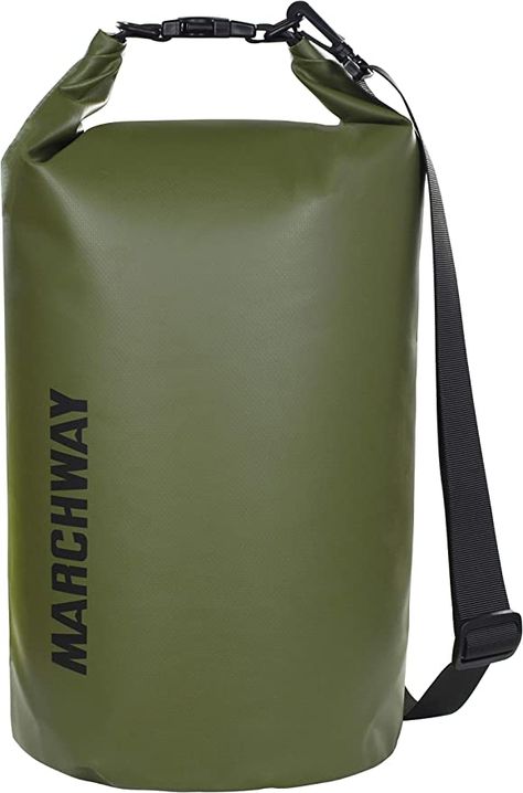 Amazon.com : MARCHWAY Floating Waterproof Dry Bag 5L/10L/20L/30L/40L, Roll Top Sack Keeps Gear Dry for Kayaking, Rafting, Boating, Swimming, Camping, Hiking, Beach, Fishing (Army Green, 5L) : Sports & Outdoors Dry Bag Backpack, Waterproof Dry Bag, Beach Fishing, Waterproof Car, Floating In Water, Protective Clothing, Cycling Workout, Roll Top, Dry Bag