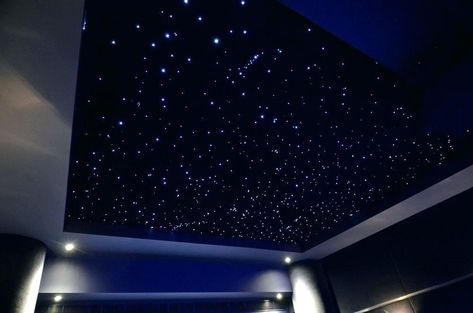 Fiber Optic Lighting, Home Cinema Room, Star Ceiling, Ceiling Design Modern, Diy Ceiling, All Of The Lights, Ceiling Installation, Cinema Room, Home Cinema