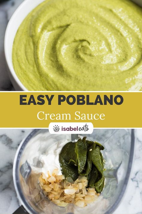 Jalapeño Poblano Sauce, Poblano Pepper Enchilada Sauce, Green Poblano Sauce, Poblano Sauce Enchiladas, Roasted Poblano Cream Sauce, Roasted Poblano Sauce, Creamy Tomatillo Sauce, Poblano Tomatillo Sauce, Poblano Sauce Recipe