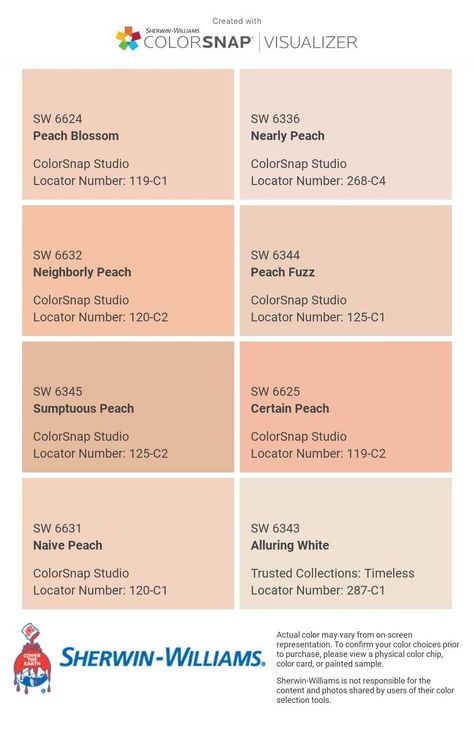 Light Coral Paint Color Sherwin Williams, Youthful Coral Sherwin Williams Bedroom, Light Peach Pink Wall Color, Smoky Salmon Color, Sherwin Williams Naive Peach, Sherwin Williams Neighborly Peach, Peach White Paint Color, Pale Apricot Paint Color, Sherwin Williams Quaint Peche