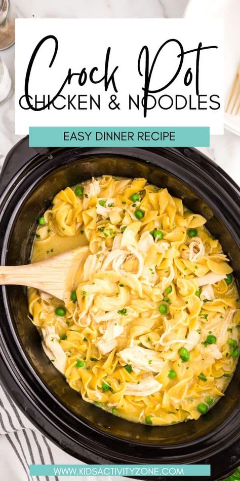 Chicken Meal In Crockpot, Crockpot Chicken And Noodles Recipes Slow Cooker, Crockpot Chicken Ideas For Dinner, Chicken Dishes In Crockpot, Easy Family Crock Pot Meals, Baked Chicken And Noodles Recipe, Italian Shredded Chicken Recipes, Crock Pot Chicken And Noodles Easy, Crock Pot Noodles And Chicken