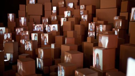 Interactive Installation Puts Audience Inside The Box - Creators Photos As Artwork, Projection Art, Projection Installation, Interactive Art Installation, Set Design Theatre, Constantly Evolving, Paper Boxes, Interactive Installation, Projection Mapping