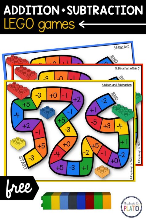 Lego Addition And Subtraction, Lego Math Activities 2nd Grade, Lego Math First Grade, Lego Math Games, Year 2 Addition And Subtraction, Lego Math Kindergarten, Kindergarten Addition And Subtraction Activities, Subtraction Activities Grade 1, Kindergarten Addition Games