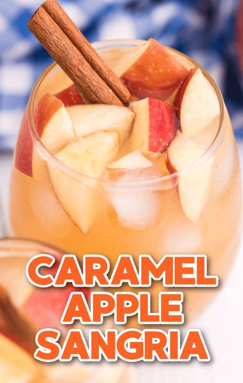 Salted Caramel Sangria, Caramel Apple Sangria 4 Ingredients, Caramel Apple Pie Sangria, Honey Crisp Apple Sangria, Apple Wine Cocktails, Apple Cider Caramel Vodka White Wine, Caramel Apple Vodka Punch, Caramel Vodka Sangria, Carmel Apple Cider Sangria Recipe