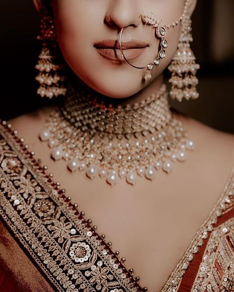 Latest Bridal Nath Designs For Indian Brides Bridal Nath Designs, Nath Designs, Nath Bridal, Bridal Nath, Nose Ring Designs, Indian Brides Jewelry, Nose Jewels, Bridal Ornaments, Nath Nose Ring