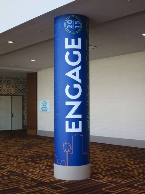 Column Wrap Ideas, Column Signage, Pillar Branding, Column Graphic Design, Column Graphics, Column Cladding, Office Graphics, Column Wraps, Column Wrap