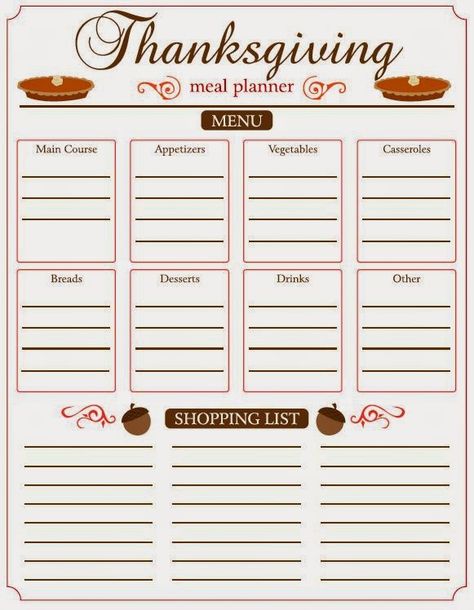 Sabrina Sandoval: 5 Free Thanksgiving Meal Planner Printables Thanksgiving Menu List, Thanksgiving Food List, Thanksgiving Menu Printable, Thanksgiving Grocery List, Thanksgiving List, Thanksgiving Meal Planner, Thanksgiving Menu Planner, April Holidays, Thanksgiving Checklist