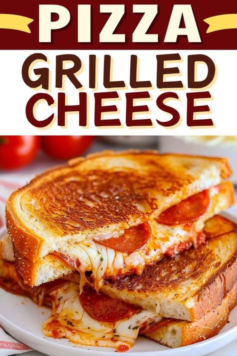 Pizza Melt Sandwich, Grilled Cheese Pepperoni Sandwich, Grilled Cheese With Pepperoni, Grilled Pepperoni And Cheese Sandwich, Easy Saturday Lunch Ideas, Breakfast On Grill, Disneyland Grilled Cheese Recipe, Grilled Pizza Sandwich, Sandwich Sides Lunch