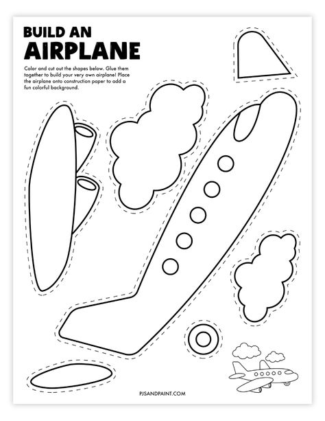 Cut Out Crafts For Kids, Transportation Crafts Preschool, Printable Crafts For Kids, Helicopter Craft, English Preschool, Airplane Template, Plane Crafts, Train Crafts, Camper Remodeling