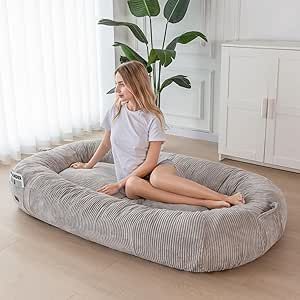 Giant Bean Bag Bed, Giant Bed, Giant Beds, Nap Bed, Giant Dog Beds, Giant Bean Bag, Human Dog Bed, Faux Fur Bean Bag, Human Dog