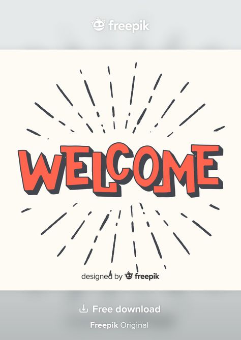 Modern welcome lettering concept | Free Vector #Freepik #freevector Welcome Lettering, Welcome Font, Sign Lettering Fonts, Hand Lettering Printables, Welcome Words, Welcome Design, Welcome Letters, Hand Lettering Alphabet, Creative Lettering