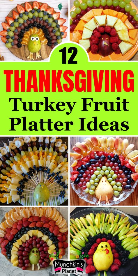 Thanksgiving Turkey Fruit Platter Ideas Turkey Fruit Platter, Turkey Fruit, Thanksgiving Appetizers Healthy, Fruit Kabob, Fruit Turkey, Thanksgiving Fruit, Thanksgiving Appetizer, Shaped Fruit, Thanksgiving Snacks