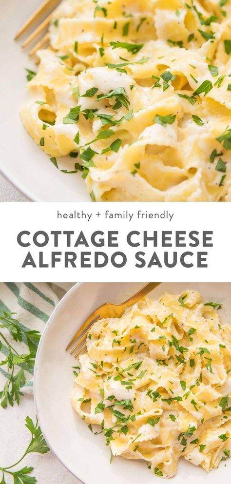 Cottage Cheese Alfredo Sauce, Cottage Cheese Alfredo, Cheese Alfredo Sauce, Easy Dinner To Make, Cottage Cheese Recipes Healthy, Queso Cottage, Cottage Cheese Recipes, Alfredo Sauce Recipe, Alfredo Pasta