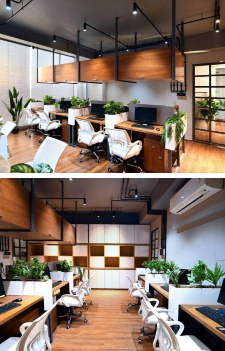 Office Work Station Interior Design, Open Space Office Design Work Stations, Office Design Ideas Workspaces, College Office Decor, Wall Ideas For Office, Office Workstations Design Interiors, Call Center Aesthetic, Google Office Interior Design, Workstation Office Workspace