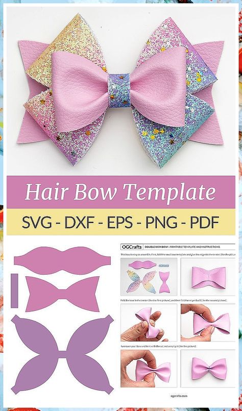 Christmas Hair Bows - Everything you need to conquer your day, night and world - Anything and Everything! - Click to visit IMMEDIATELY! Faux Leather And Ribbon Hair Bow, Faux Leather Template, Circuit Hair Bows, Bow Making Template, Diy Bow Template, Hair Bows With Cricut, Vinyl Bows Diy, Leather Hair Bows Template, Faux Leather Hair Bows Template