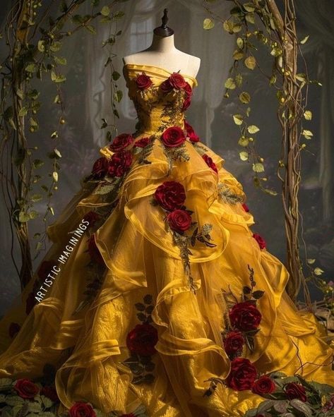 Beauty And The Beast Inspired Dress, Belle Quinceanera Dress, Golden Rose Dress, Beauty And The Beast Quinceanera Dress, Beauty And The Beast Wedding Dresses, Belle Inspired Dress, Belles Dress, Beauty And The Beast Dress, Vestido Charro