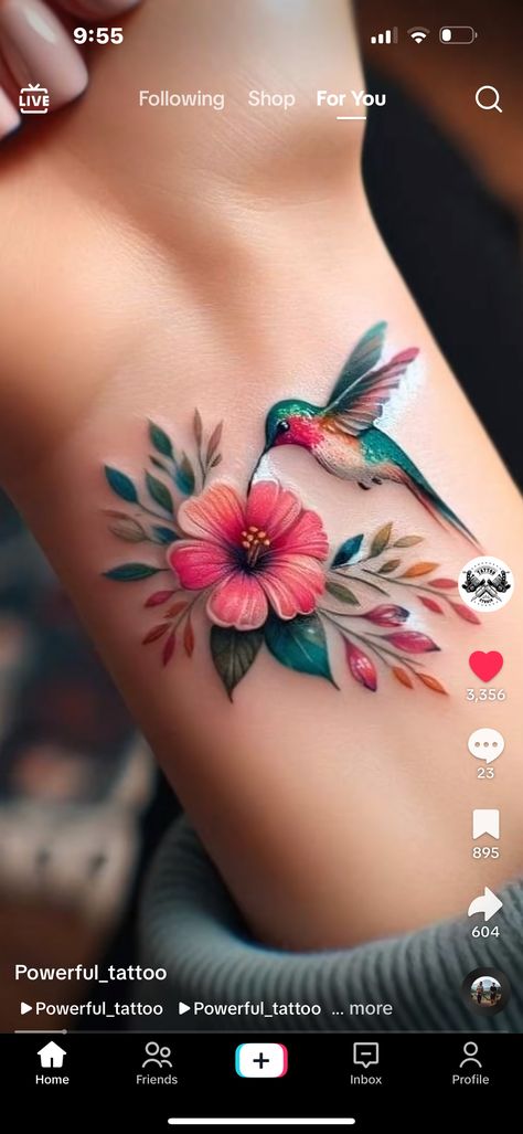 Color Tattoo No Outline, Hummingbird Dreamcatcher Tattoo, Hummingbird Watercolor Tattoo, Sunflower And Hummingbird Tattoo, Hummingbird Tattoo Color, Humming Bird Tattoo For Women, Hummingbird Wrist Tattoo, Hummingbird Shoulder Tattoo, Hummingbird And Flower Tattoo