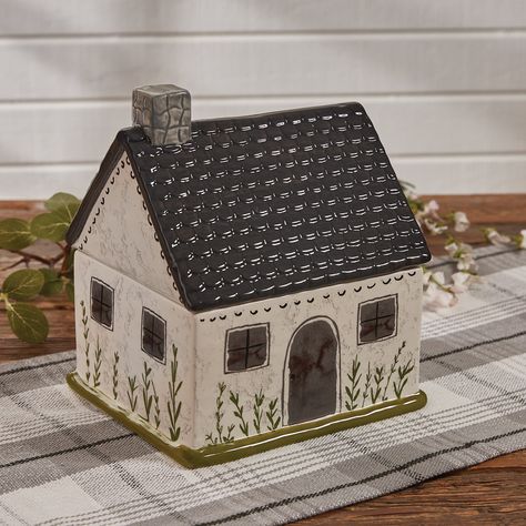 You'll love the Rosalind Wheeler Ceramic Jar at Wayfair - Great Deals on all products with Free Shipping on most stuff, even the big stuff. Pottery Houses, Farmhouse Aesthetic, Clay Houses, Country Quilts, Park Designs, Box Houses, Storage Canisters, Pottery Crafts, Ceramic Houses