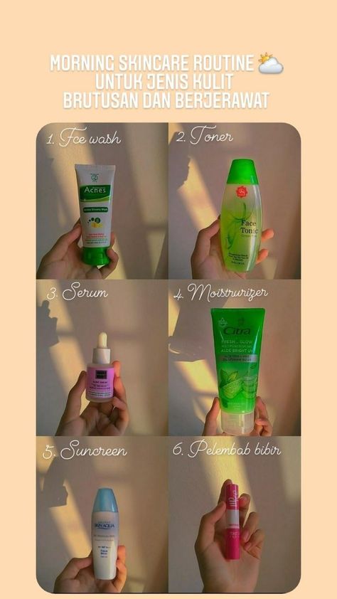 Urutan Pemakaian Skincare, Skincare Jerawat, Skincare Recommendations, Koleksi Makeup, Beautiful Skin Care, Korean Eye Makeup, Skin Care Tutorial, Basic Skin Care Routine, Baking Soda Shampoo