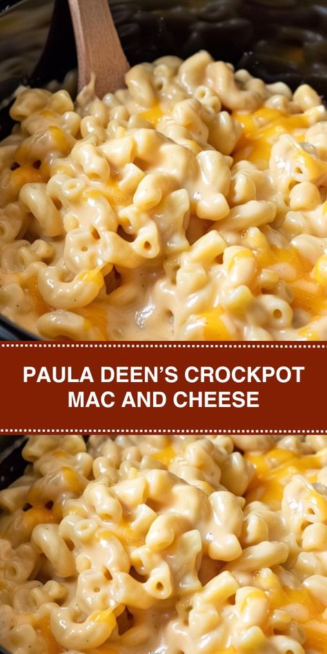 Looking for an easy and delicious mac and cheese recipe? Try Paula Deen’s Crockpot Mac and Cheese! This creamy and flavorful dish is perfect for busy weeknights or potluck gatherings. With simple ingredients like elbow pasta, cheddar cheese, and sour cream, it's a crowd-pleaser that everyone will love. Plus, it cooks right in your slow cooker, making cleanup a breeze. Six Sisters Mac And Cheese Crock Pot, Crock Pot Mac And Cheese Paula Deen, Creamy Cheesy Crockpot Mac And Cheese, Paula Dean Crockpot Mac & Cheese, Crockpot Mac And Cheese Recipe Cream Cheese, Mac And Cheese Slow Cooker Easy, Crockpot Mac And Cheese With Cheese Soup, Ina Garten Recipes Mac And Cheese, Paula Deen's Macaroni And Cheese