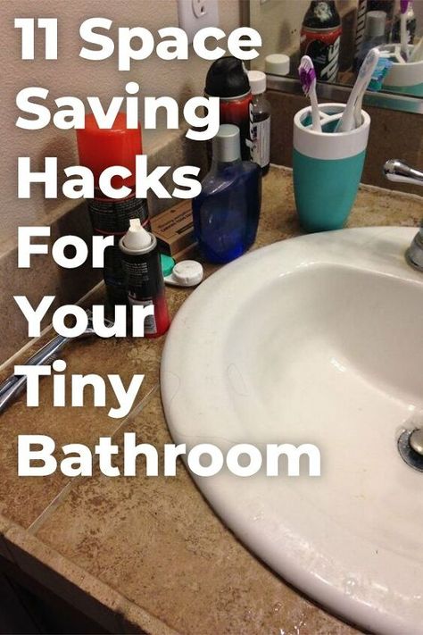 Bathroom Updates On A Budget, Very Small Bathroom Ideas, Tiny Bathroom Storage, Small Bathroom Decor Ideas, Diy Bathroom Storage Ideas, Bathroom Storage Hacks, Bathroom Wall Storage, Bathroom Tips, Space Saving Hacks