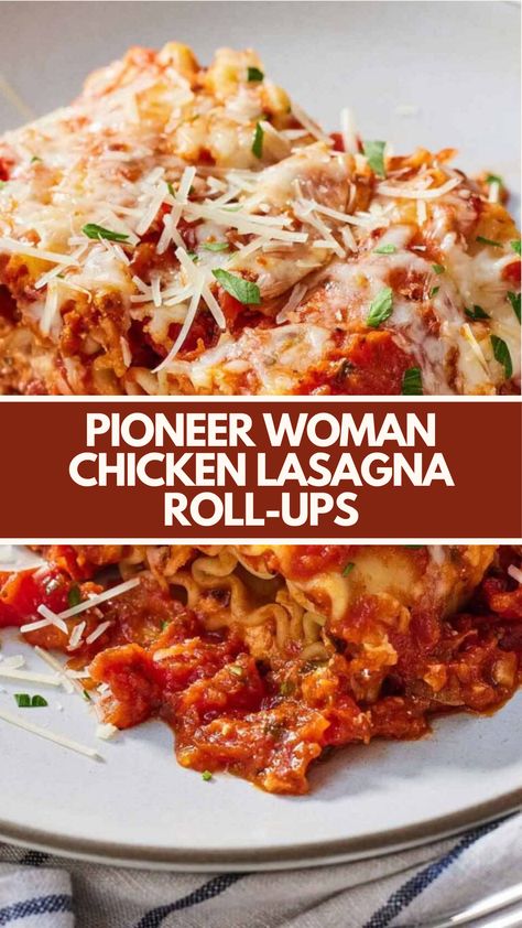 This delicious Pioneer Woman Chicken Lasagna Roll-ups recipe is an easy and comforting dinner idea. It’s packed with creamy ricotta, tender chicken, and layers of tomato sauce. Perfect for a quick weeknight meal, it uses common ingredients you probably already have in your kitchen. Enjoy a hearty, cheesy dish that’s sure to satisfy the whole family! Pioneer Woman Chicken Lasagna, Chicken Lasagna Rolls Recipe, Pioneer Woman Chicken And Rice, Lasagna Pioneer Woman, Pioneer Woman Chicken Lasagna Roll Ups, Pioneer Woman Recipes Chicken, Pioneer Woman Lasagna, Chicken Lasagna Roll Ups, Pioneer Kitchen