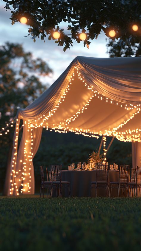 Budget Outdoor Wedding Essentials for a Stunning Celebration Outdoor Light Wedding, Minimalist Wedding Outdoor, Outdoor Wedding Sitting Area, Lights In Tent Wedding, Wedding Parking Lot, Wedding Lights In Trees, June Wedding Ideas Outdoor, Diy Wedding Ideas Outdoors, Outdoor Lighting For Wedding