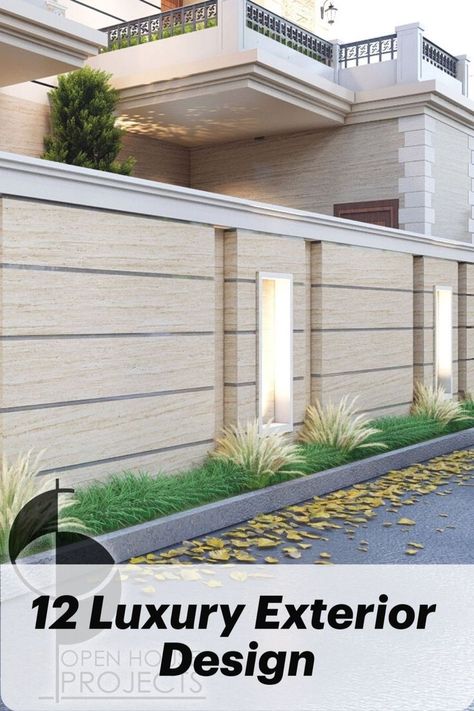 Home Compound Design, Luxury Compound Wall Design, Outer Boundary Wall Design House, House Boundary Wall Design Modern, Main Gate Wall Design, Front Boundary Wall Design Exterior, Boundary Wall Design Exterior, Compound Wall Designs, Front Boundary Wall Design