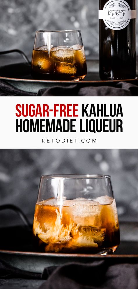 Keto Kahlua Recipe, Sugar Free Kahlua Recipe, Home Made Kaluha Recipes, Diy Kaluha Recipes, Kalua Recipe Homemade Kahlua, Sugar Free Cocktails Alcohol, Diy Kahlua Recipe, Homemade Kahlua Recipe With Vodka, Home Made Kahlua Recipes