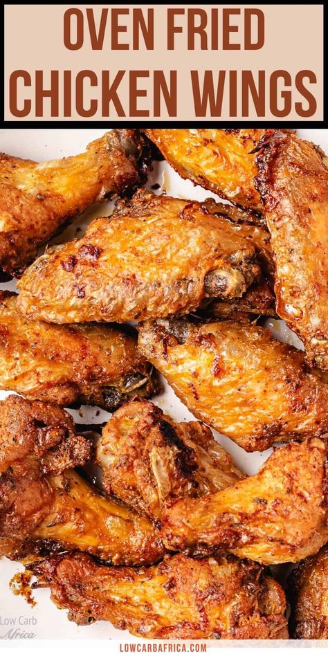 Over Fried Chicken Wings, Roasted And Glazed Chicken Wings, Cooking Chicken Recipes, Airfry Chicken Wings In Oven, Making Wings At Home, Air Fry Oven Chicken Wings, Crispy Oven Wings Recipe, Crispy Wings In Oven With Baking Powder, Franks Wings Recipe