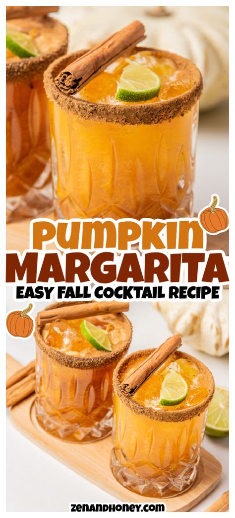 Wondering what fall drinks to serve at your next Thanksgiving dinner? Make this fun Pumpkin Spice Margarita that tastes like fall in a cup! One of the best Thanksgiving drinks ever! Sweet Margarita Recipe, Margarita Spicy, Thanksgiving Margarita, Thanksgiving Cocktail Recipes, Classic Margarita Recipe, Fall Cocktails Recipes, Fall Cocktail, Thanksgiving Drinks, Yummy Alcoholic Drinks