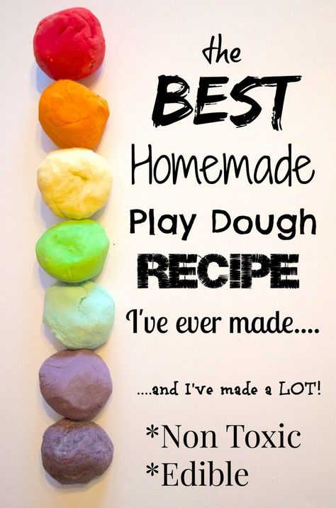 Soft, smooth & delicious smelling DIY Homemade Play Dough Recipe - non toxic and edible - toddler friendly. Perfect sensory play for summer, rainy indoor days, science lessons, and arts & colors. #sensory #play #preschool #recipe #playdough #specialneeds #kids #handson #nontoxic #kidfriendly #diyrecipe Homemade Play Dough Recipe, Play Dough Recipe, Homemade Playdough Recipe, Diy Edible, Rainbow Diy, Playdough Recipe, Diy Bebe, Homemade Playdough, Toddler Snacks