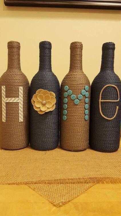 Glass Bottle Diy, Wine Wall Art, Diy Glass Bottle Crafts, Wine Glass Art, Wine Bottle Art, Glass Bottles Art, Diy Jar Crafts, Wine Bottle Diy Crafts, Glass Bottles Decoration