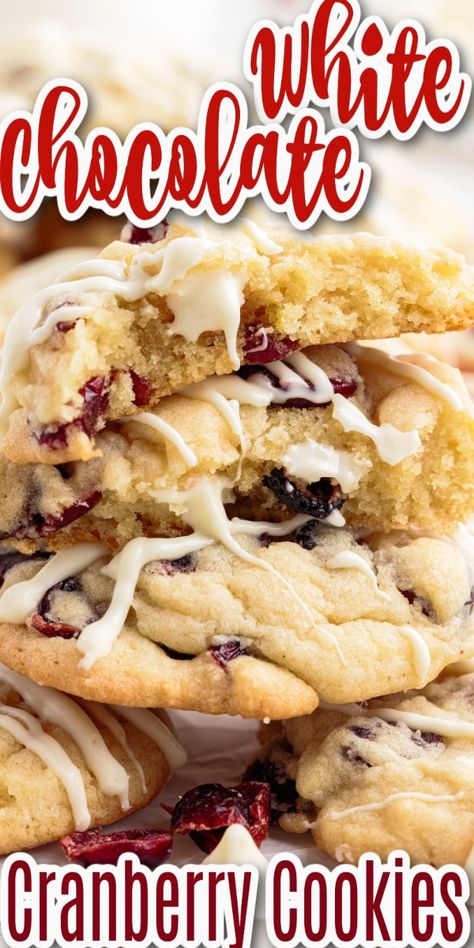 Cranberry White Chocolate Cookies, Cranberry Desserts, Cranberry And White Chocolate, Cranberry White Chocolate Chip Cookies, Chocolate Cranberry Cookies, Cranberry Cookies Recipes, Easy Stuffing Recipe, Cranberry White Chocolate, White Chocolate Cranberry Cookies