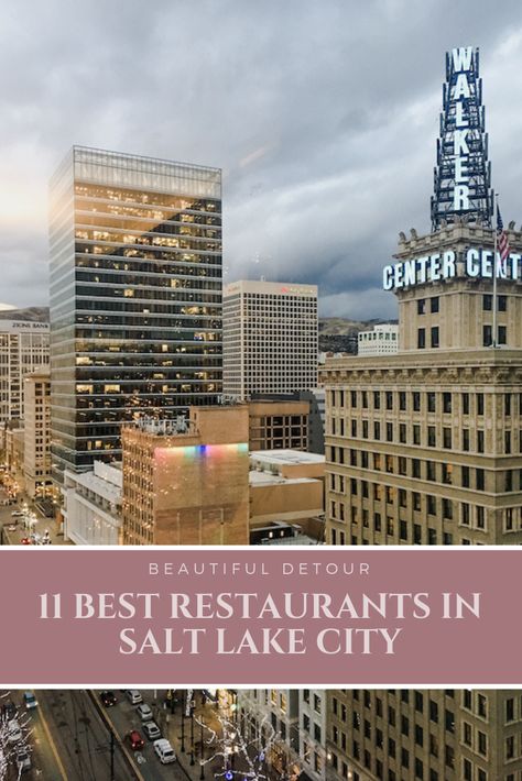 Sharing the top 11 restaurants to eat at in Salt Lake City. If you are planning your next trip or date night, be sure to reference this list. #bestrestaurants #saltlakecity #slctravelguide Salt Lake City Restaurants With A View, Salt Lake City Restaurants, Restaurants For Birthdays, Salt Lake City Downtown, Romantic Restaurant, Unique Restaurants, Beautiful Patios, City Restaurants, Good Dates