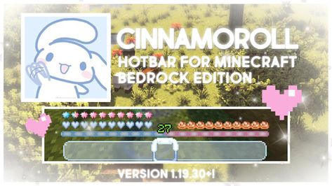 (Bedrock) ‎♡‧₊˚Cinnamoroll Hotbar ‎♡‧₊˚ Minecraft Texture Pack Minecraft Banner Bedrock, Cute Mc Texture Packs, Mc Texture Pack, Bedrock Minecraft Mods, Minecraft Pe Texture Packs, Minecraft Bedrock Skins, Minecraft Mods Bedrock, Minecraft Cinnamoroll, Minecraft Texture Pack Bedrock