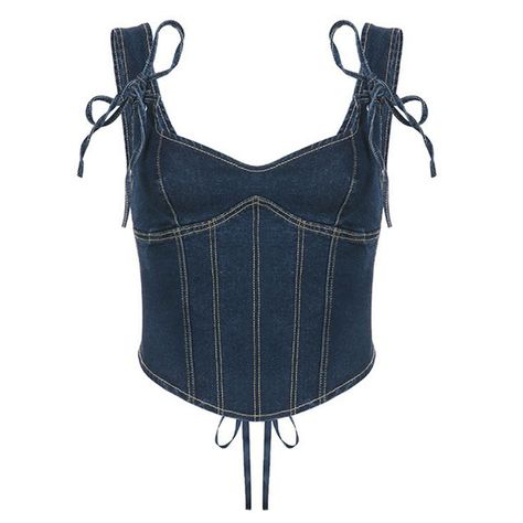 Y2K Denim Corset Step up your fashion game with our elegant Y2K Denim Corset. Made of high-quality denim, this corset will give you a flattering silhouette and add a touch of sophistication to any outfit. Perfect for fashion-forward individuals or anyone looking to make a statement. Size:S: Bust: 74cm/ 29.1?in, Length: 47cm/ 18.5 inM: Bust: 78cm/ 30.7?in, Length: 48cm/ 18.9?inL: Bust: 82cm/ 32.3?in, Length: 49cm/ 19.3 inMaterial: Denim Aesthetic Corset Top, Aesthetic Corset, Retro Summer Outfits, Elegant Y2k, E Girl Clothes, Denim Corset Top, Artsy Outfit, Stitch Clothes, Lace Up Top