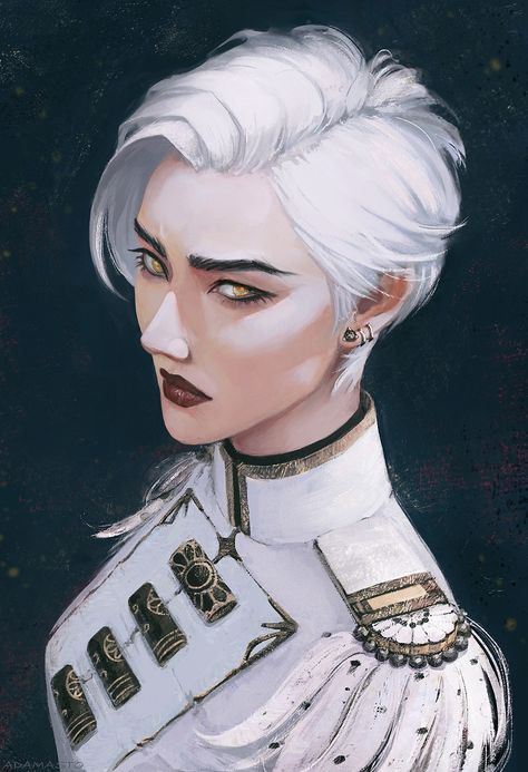 White Hair, A Woman, Hair, Gold, White, Art